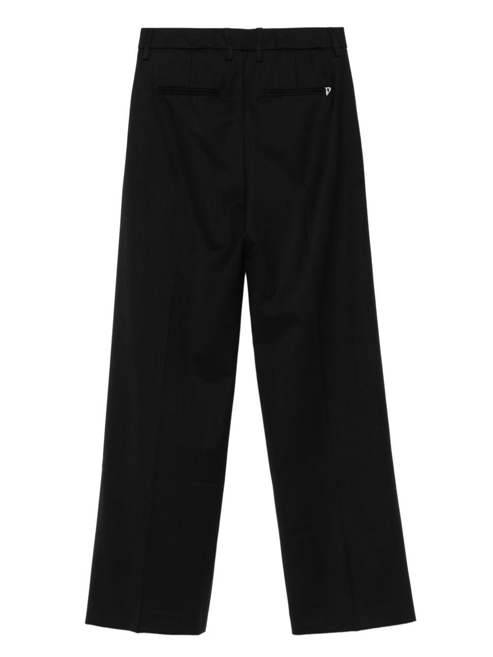 DONDUP Pantaloni neri con pinces frontali