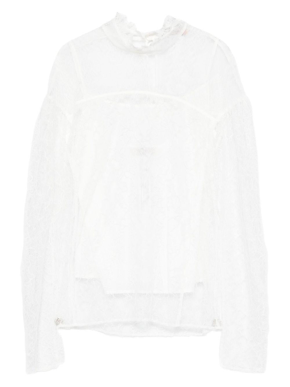 TWINSET Blusa bianca in pizzo