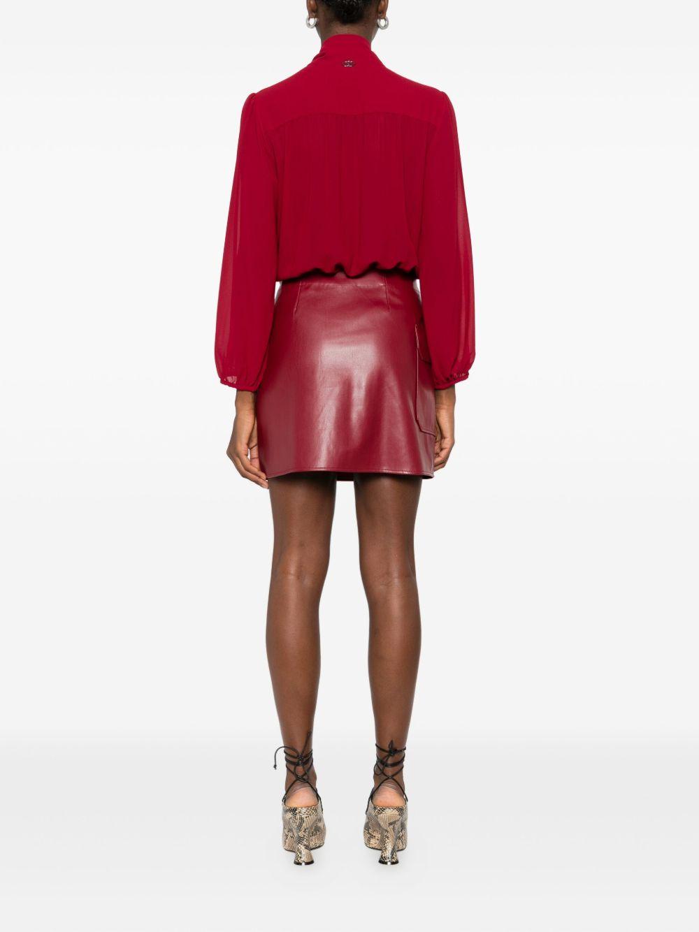 LIUJO Abito corto rosso con fiocco al collo