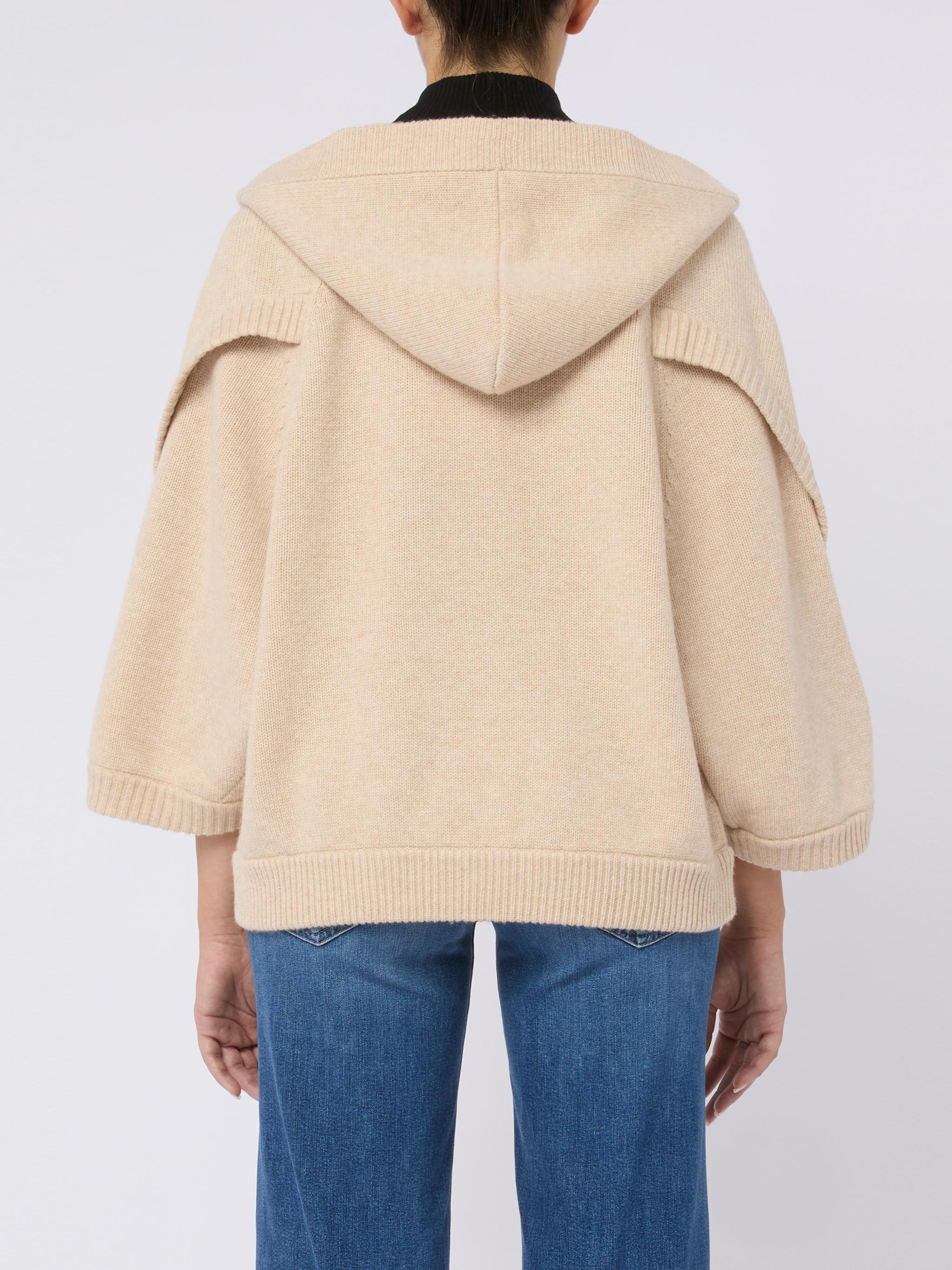 MAX MARA Cardigan 'Vlas' in filato di lana e cashmere color sabbia
