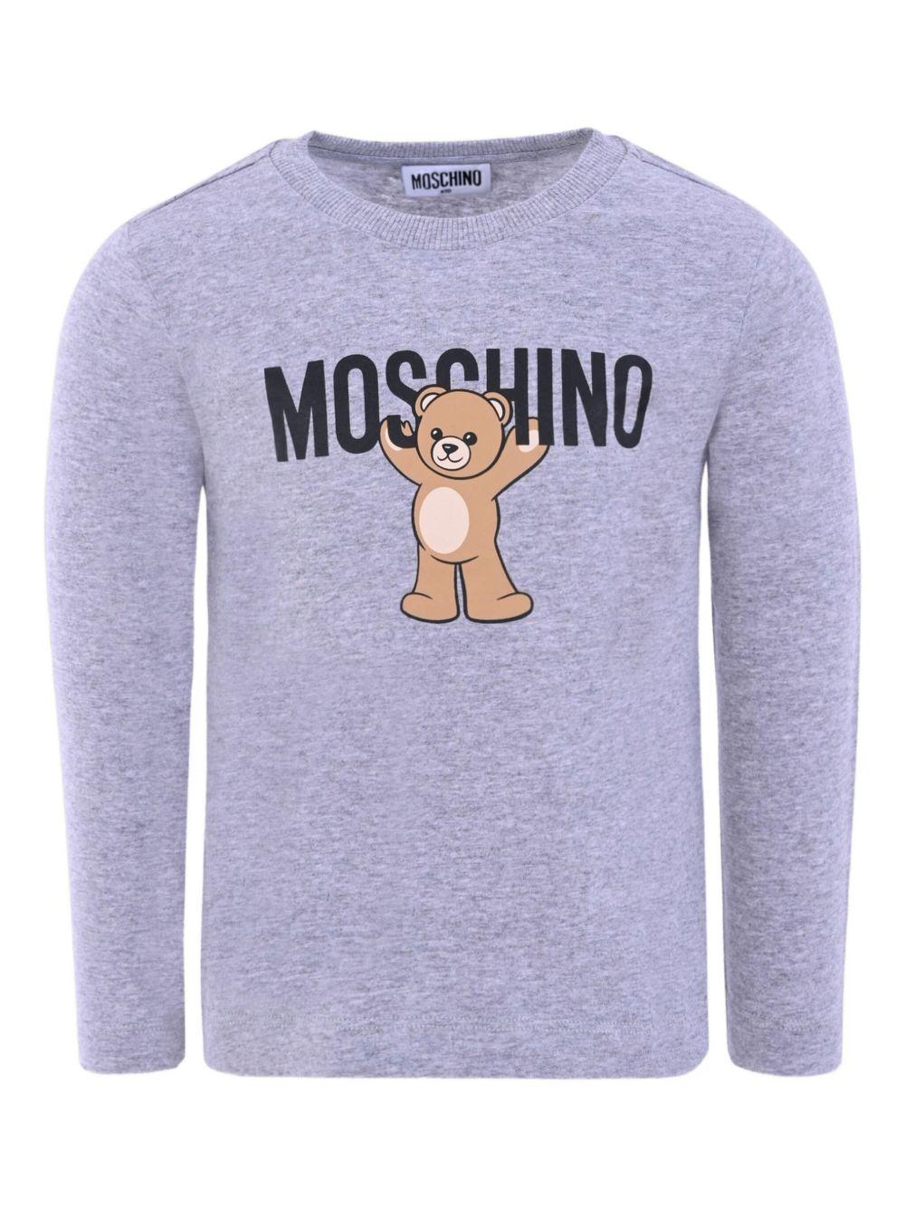 MOSCHINO T-shirt a maniche lunghe con stampa logo