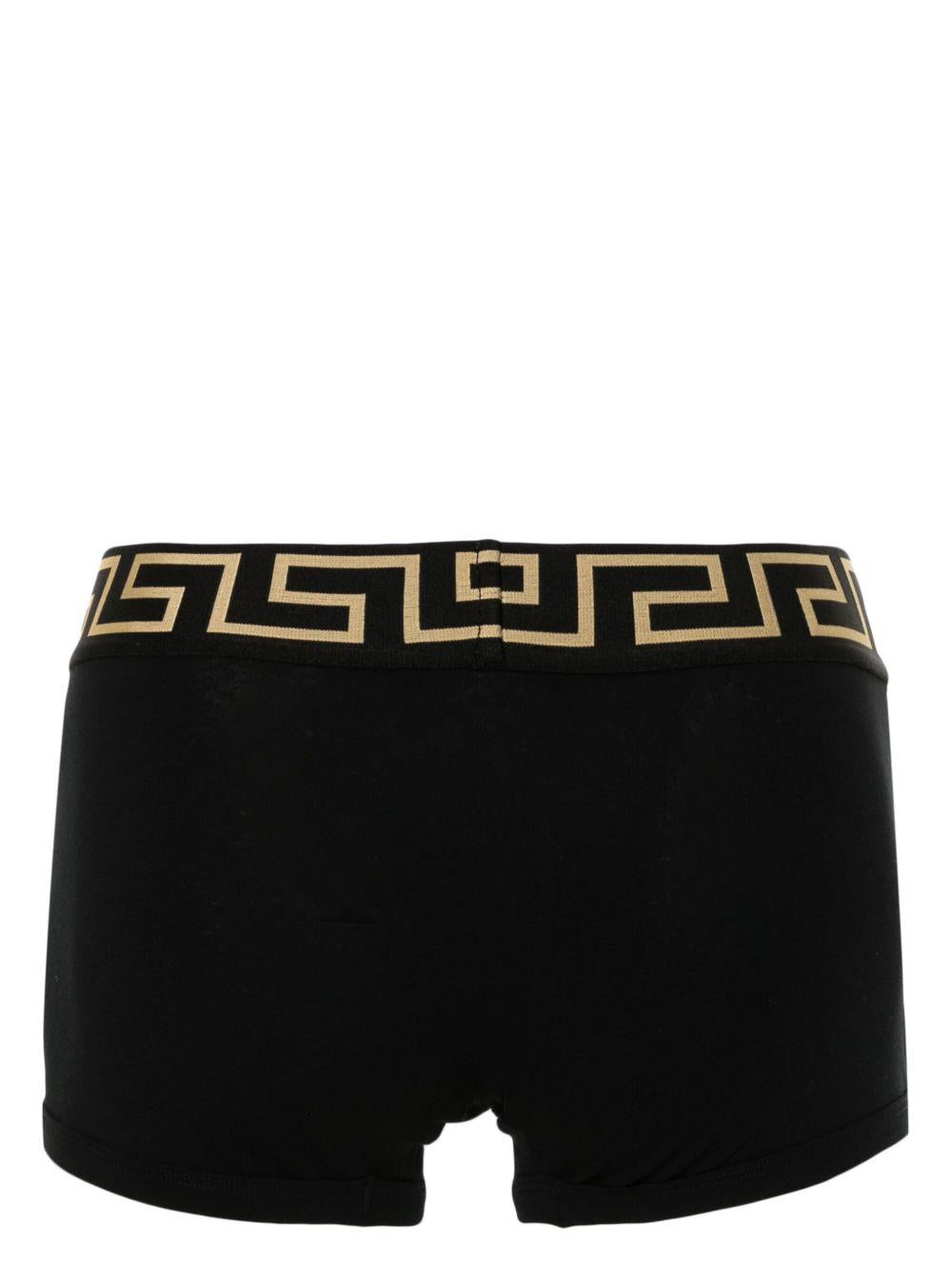 VERSACE Boxer neri con motivo Greca