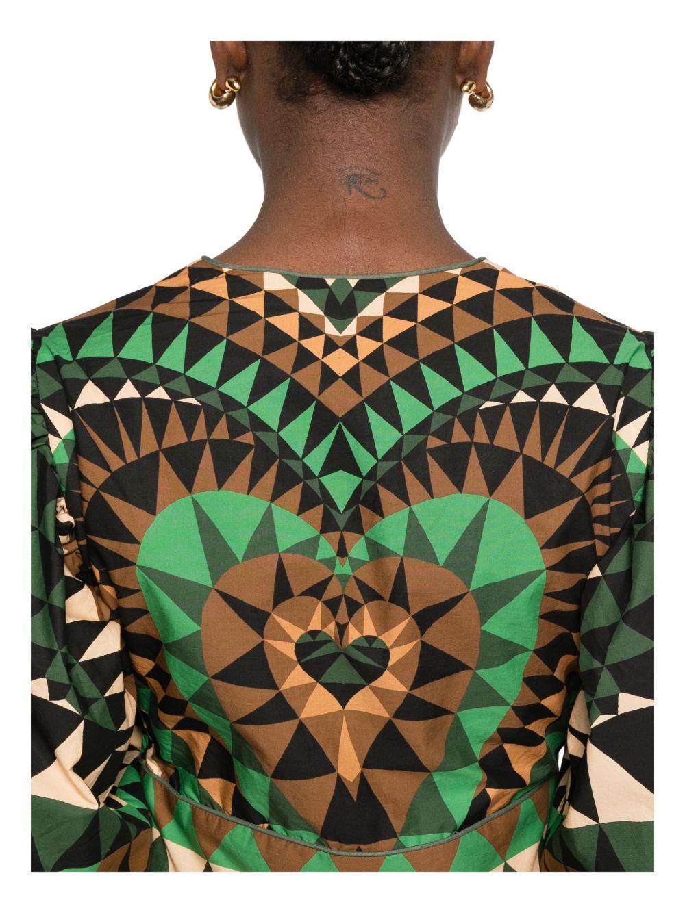 FARM RIO Abito con stampa geometrica in cotone multicolore