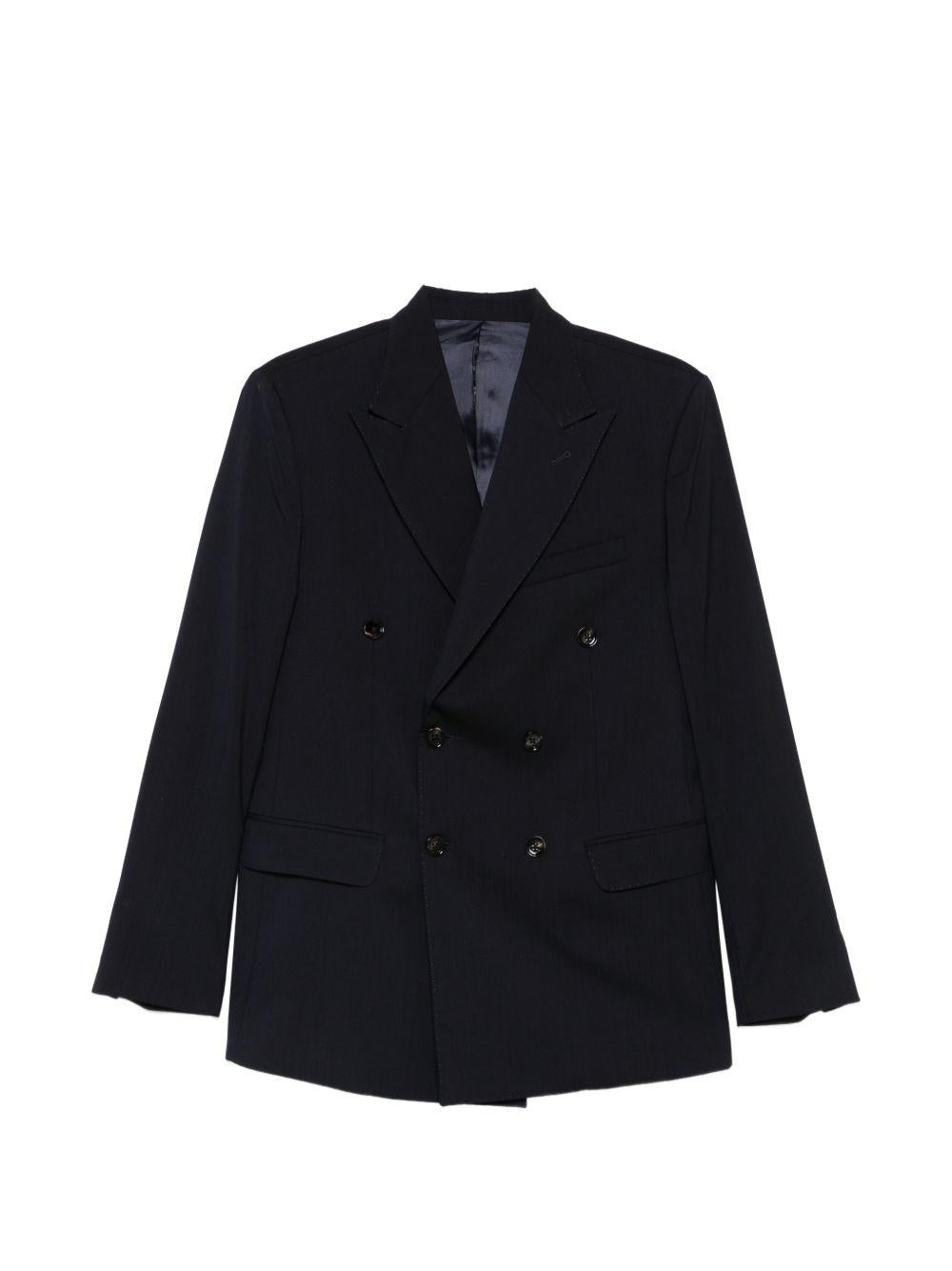 BE ABLE Blazer di Be Able in cotone blu scuro con chiusura doppiopetto