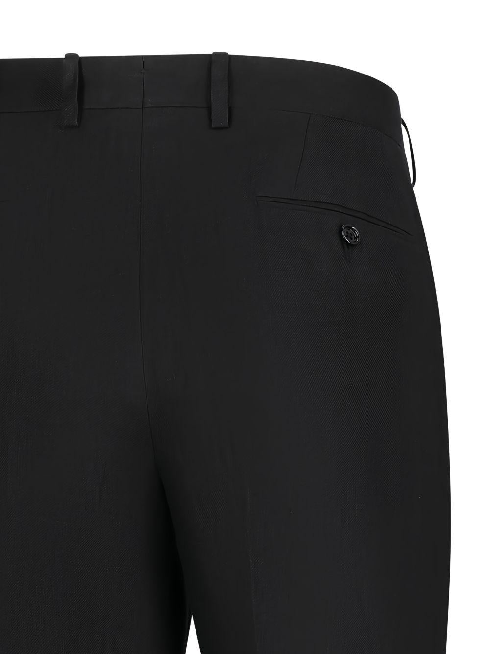 LARDINI Pantaloni a gamba dritta in cotone nero