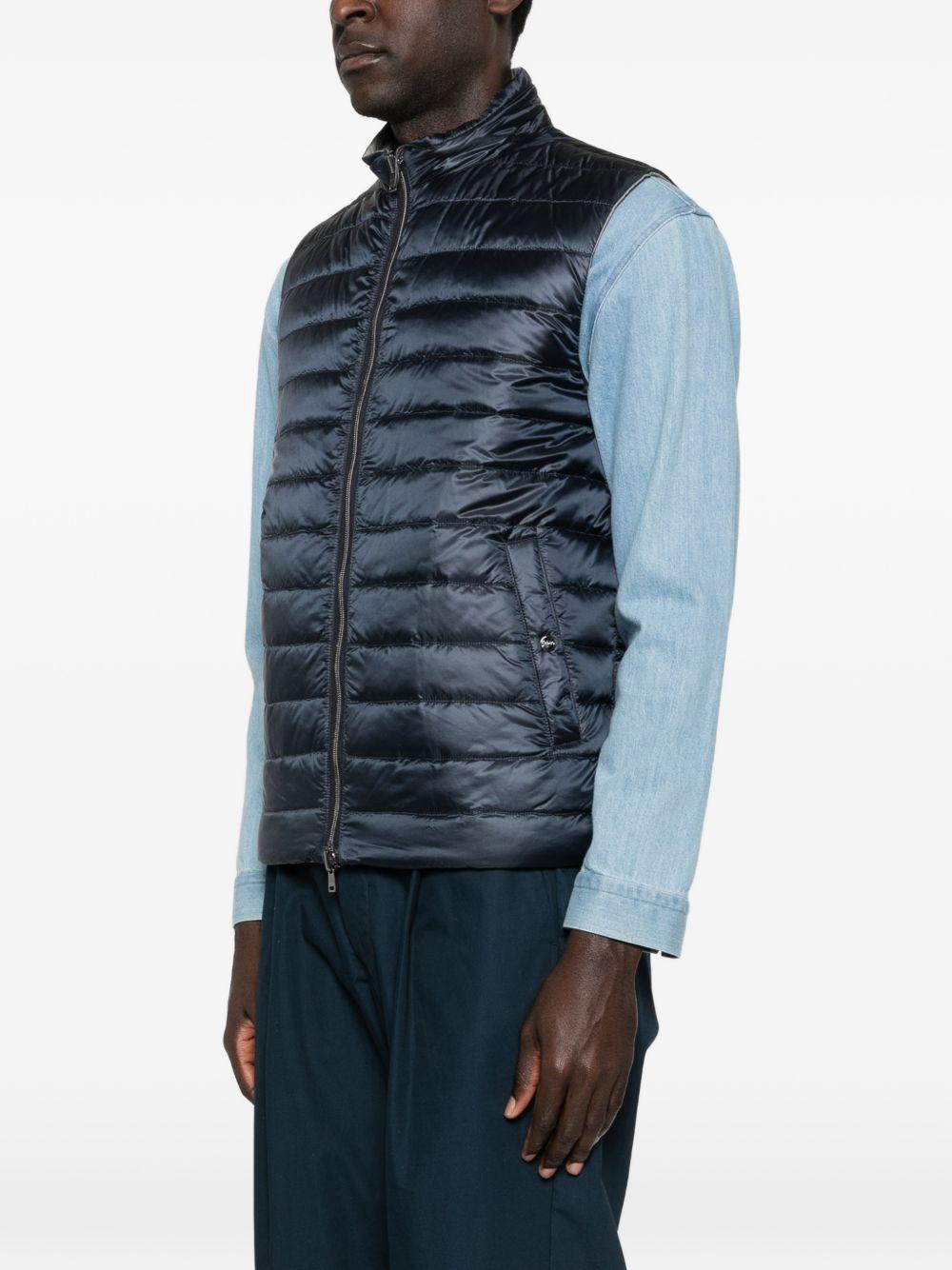 HERNO Gilet trapuntato blu e grigio