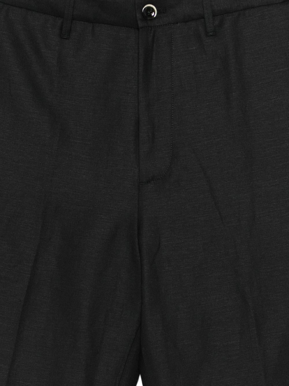 NINE IN THE MORNING Pantaloni in lana misto lino neri