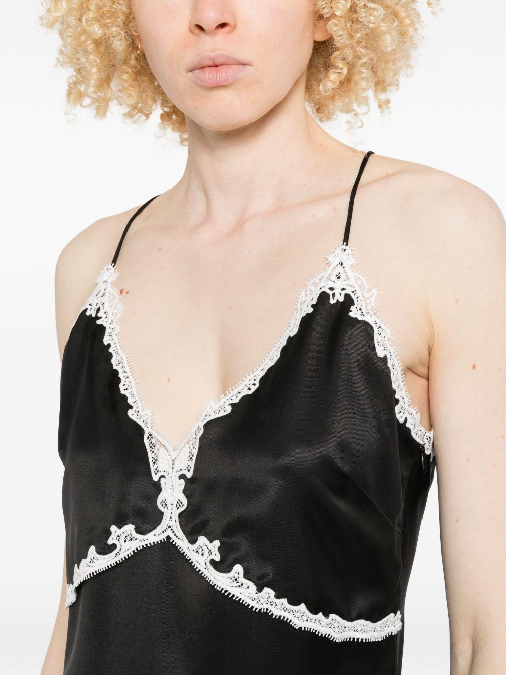 PINKO Abito Albino con dettagli in pizzo bianco nero