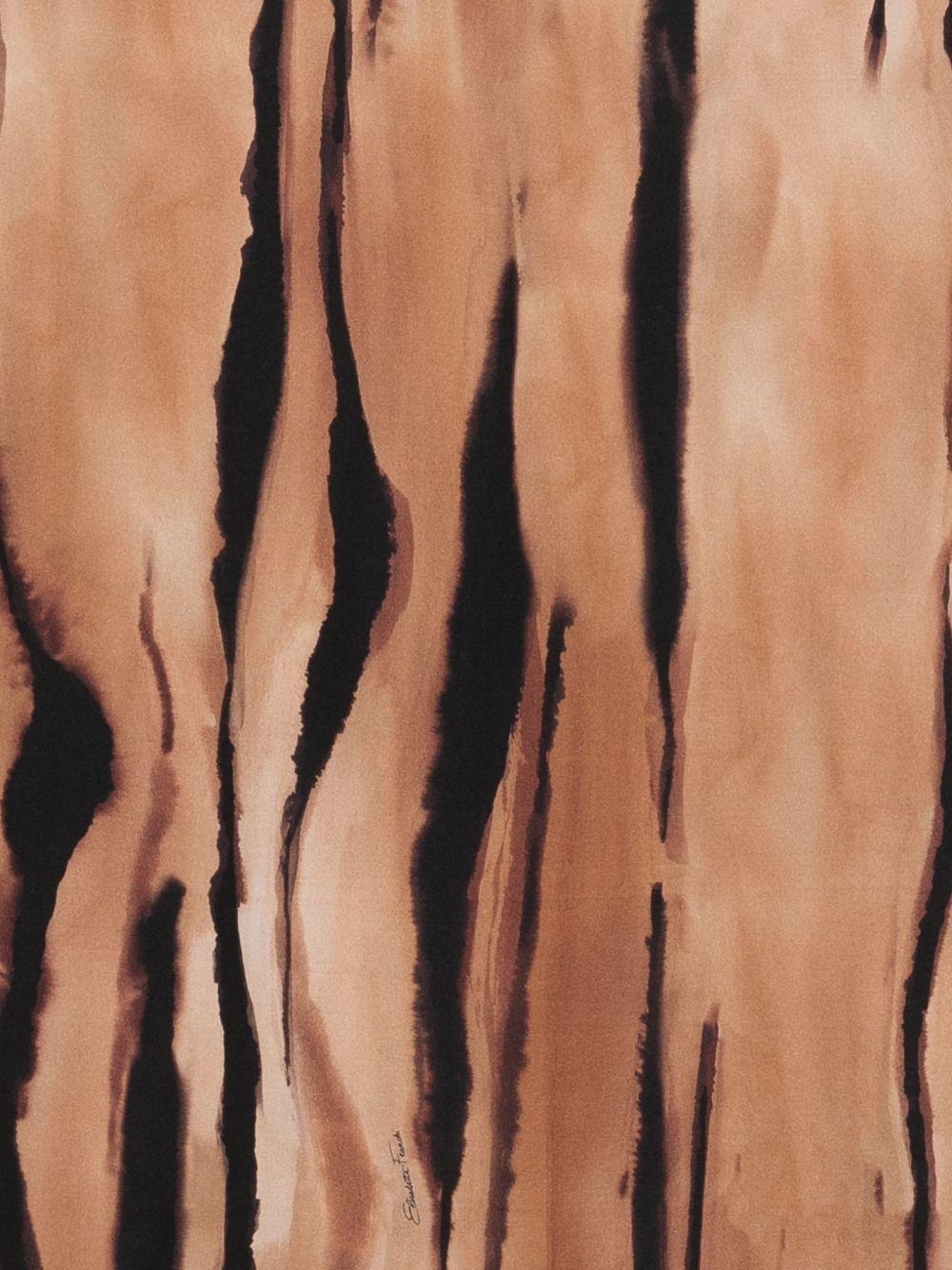 ELISABETTA FRANCHI Sciarpa foulard con stampa grafica color marrone