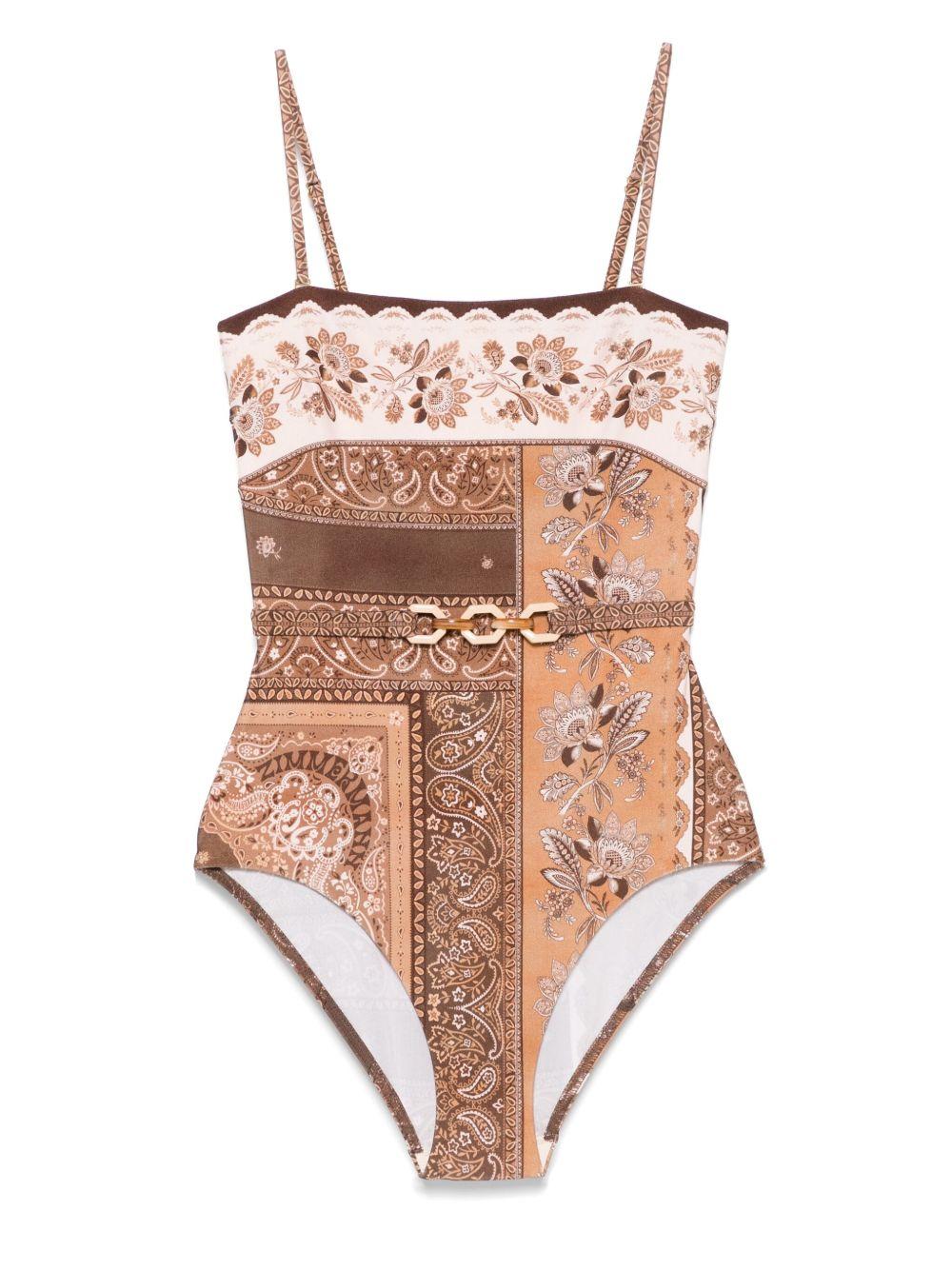ZIMMERMANN Costume intero 'Lucky Bandeau' con cintura in vita