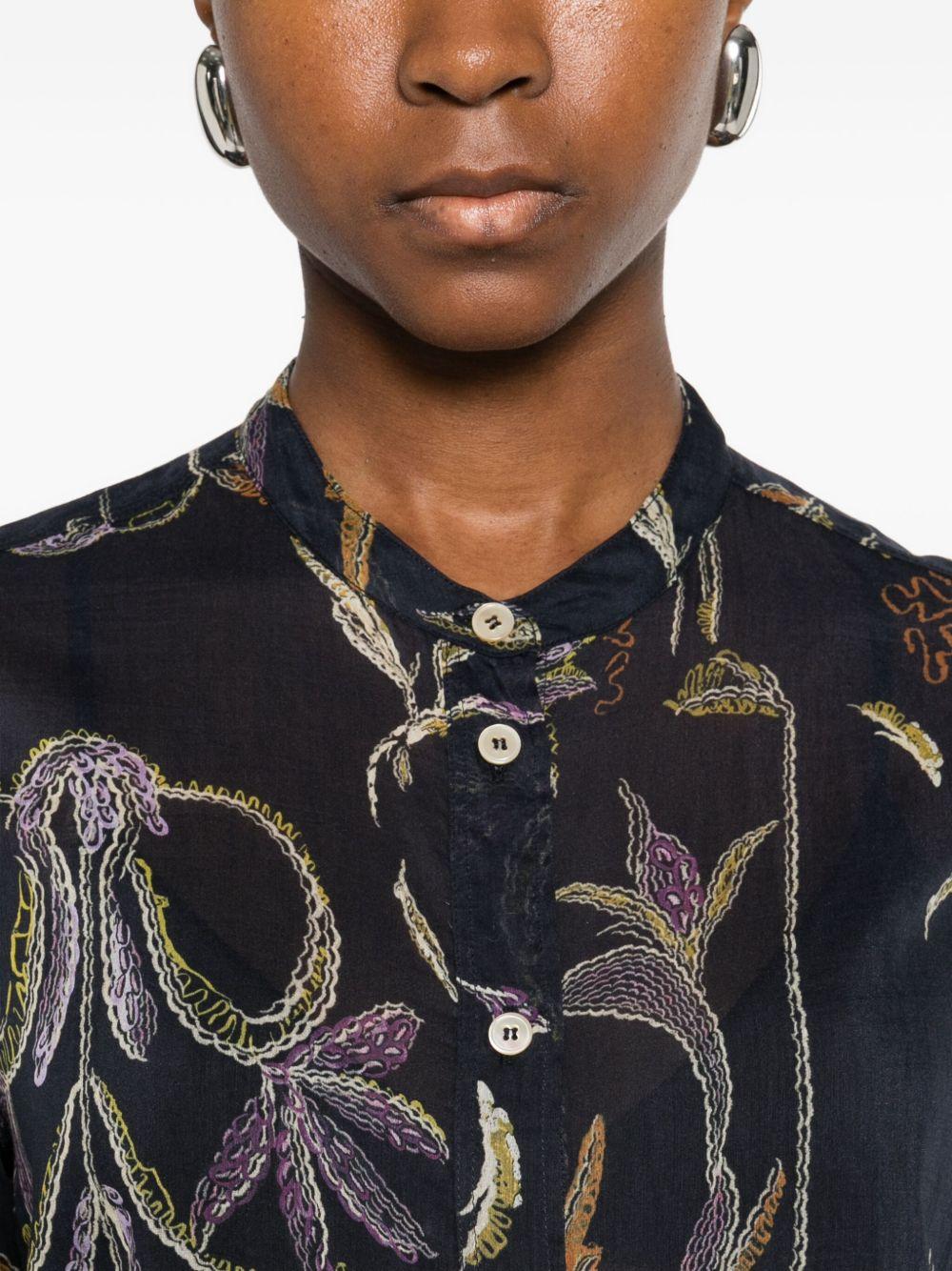 FORTE FORTE Camicia blu in cotone e seta