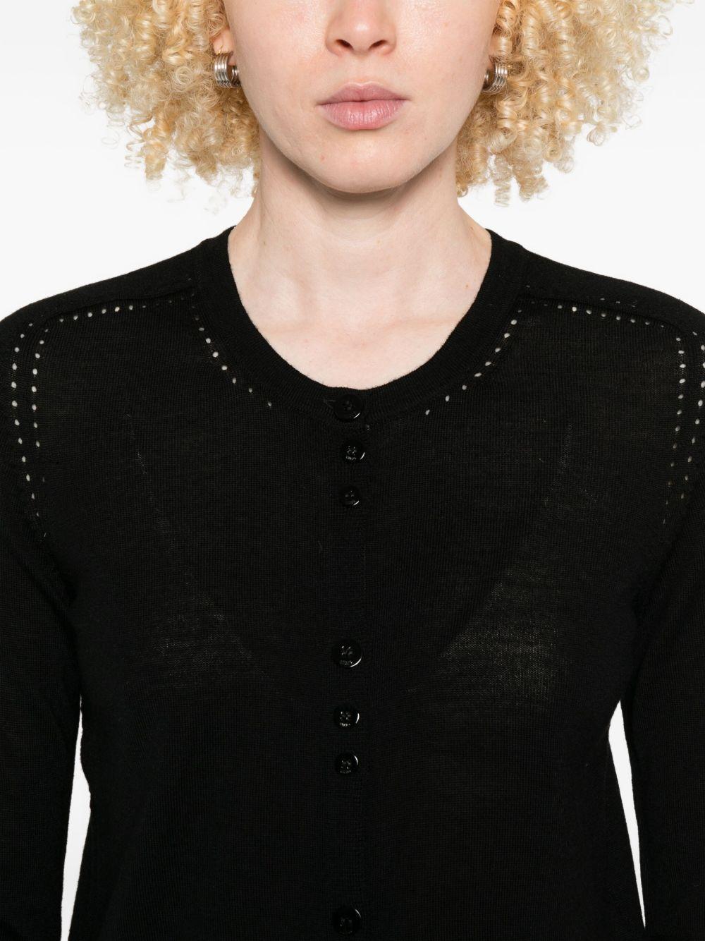 LIUJO Cardigan nero in pura lana vergine