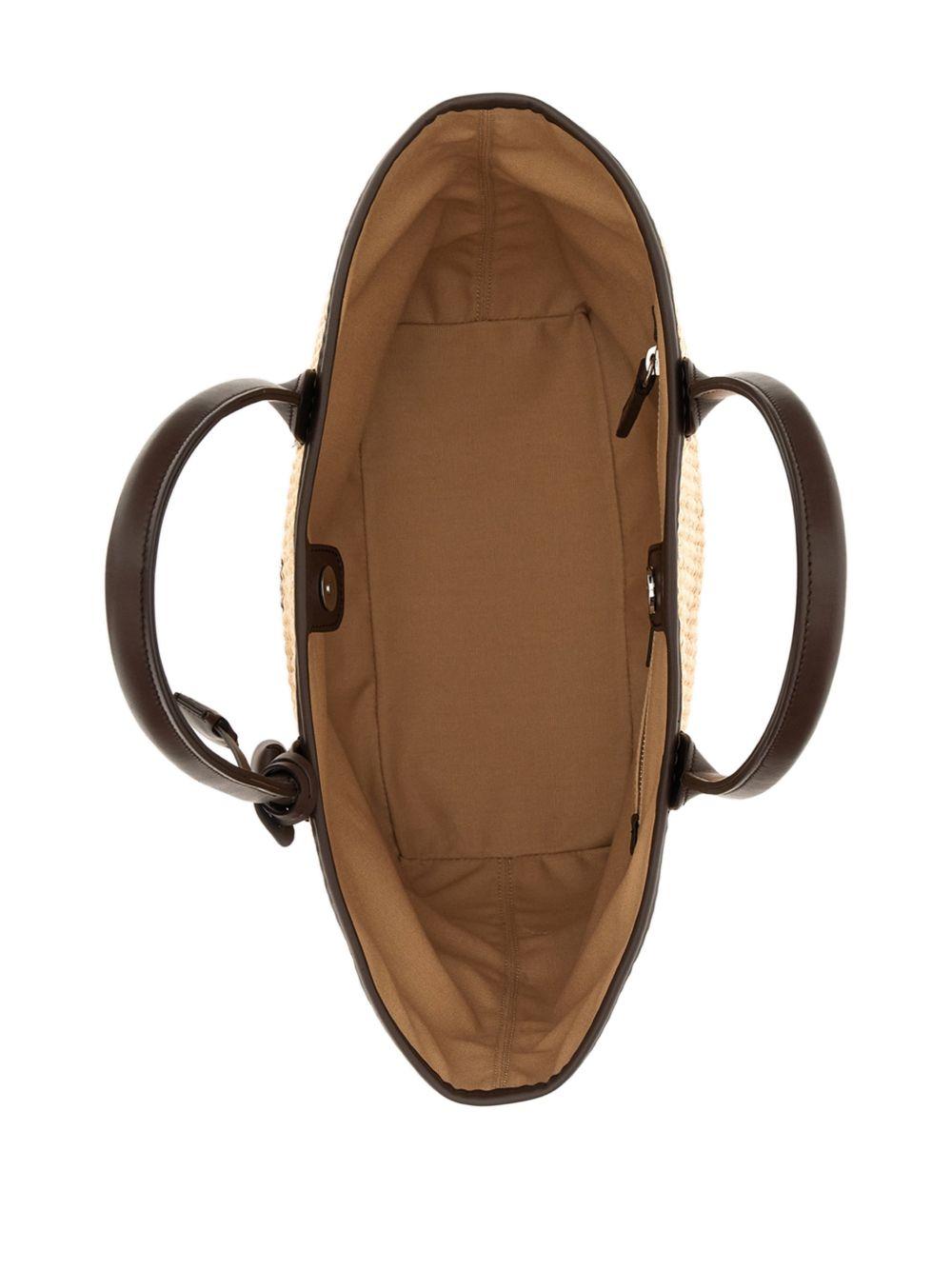 HOGAN Borsa shopping in cotone e pelle