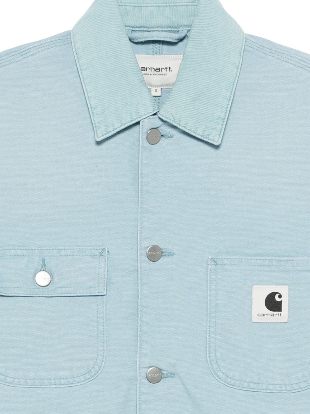 CARHARTT WIP Giacca in denim celeste con tasche e logo