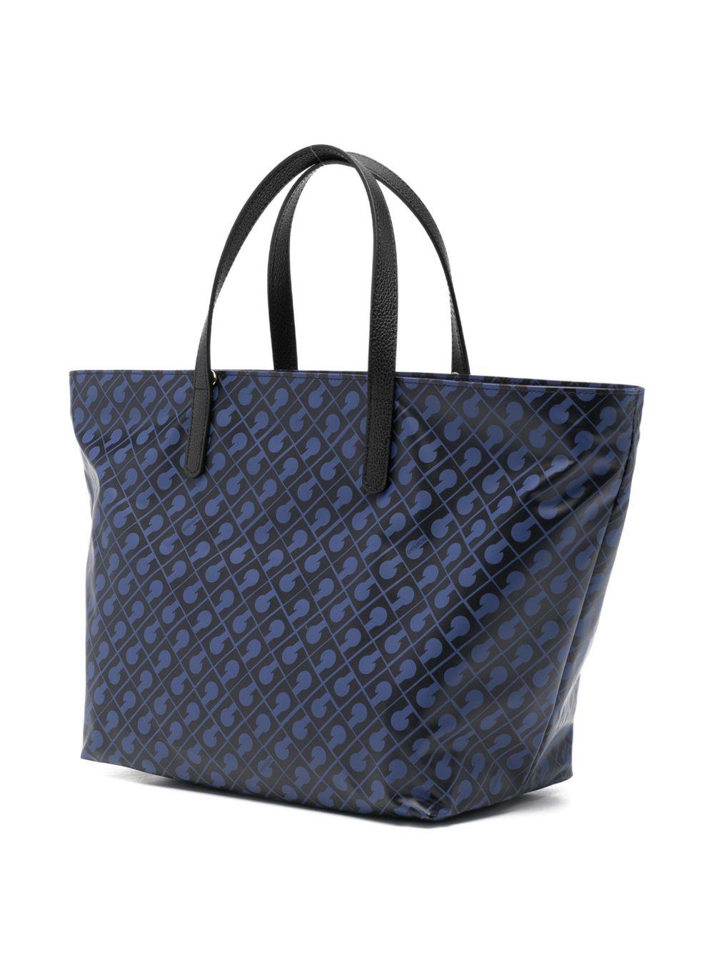 GHERARDINI Borsa Shopping Softy Odissey con logo all-over blu