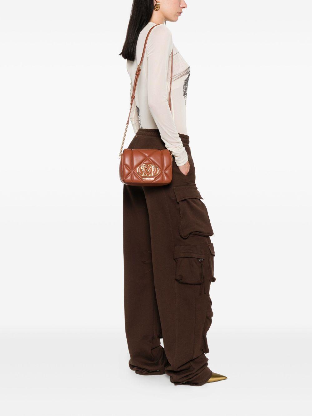 LOVE MOSCHINO Borsa a tracolla marrone con logo