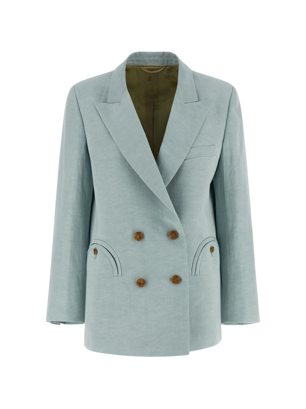 BLAZE Blazer Zenith Everynight in lino e seta azzurro