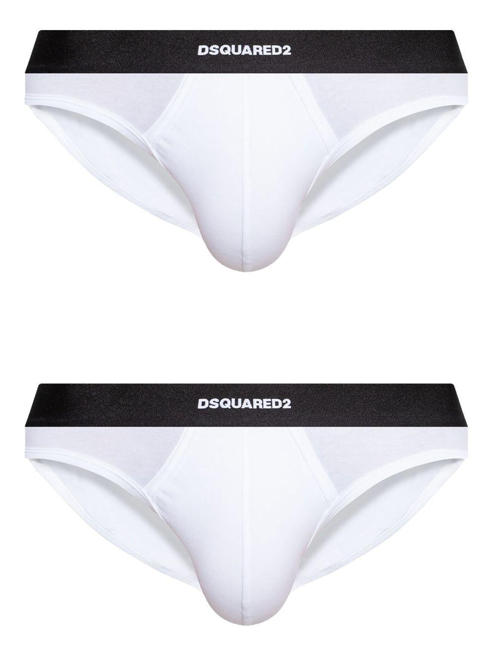DSQUARED2 Slip bianchi con con fascia nera