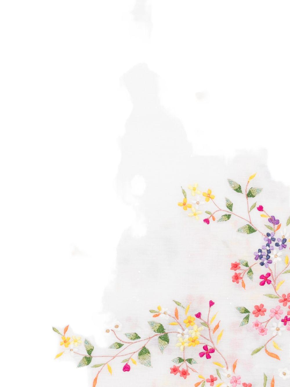 FALIERO SARTI Foulard bianco con ricami floreali