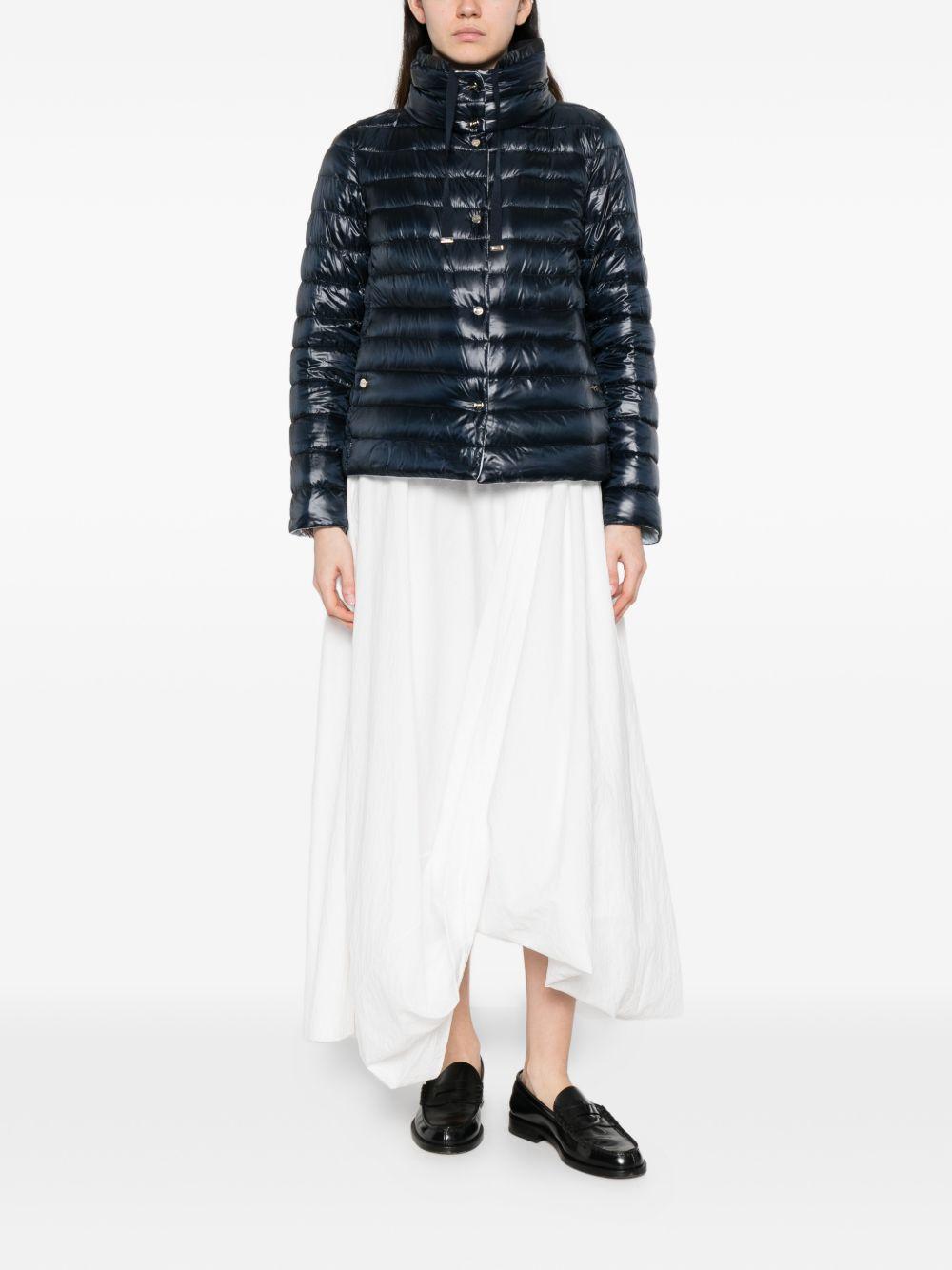 HERNO Piumino leggere trapuntato blu scuro lucido
