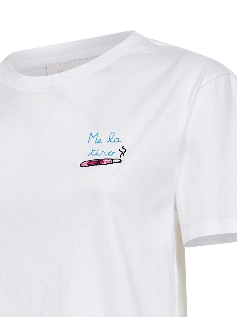 MC2 SAINT BARTH T-shirt Emilie di cotone bianco con ricamo