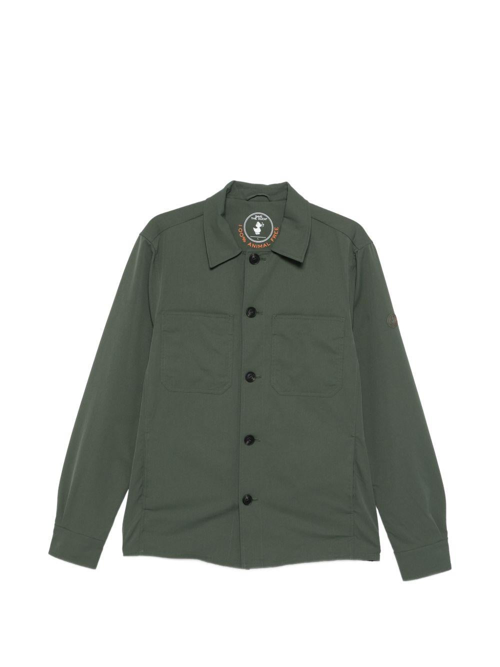 SAVE THE DUCK Giacca camicia verde scuro con bottoni