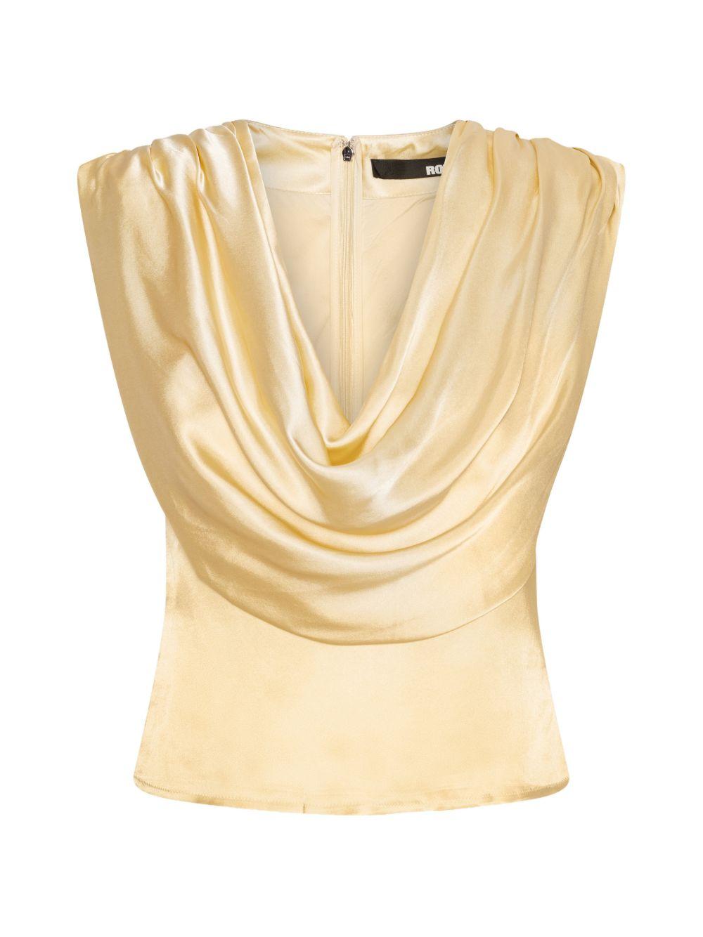 ROTATE Top giallo senza maniche con zip