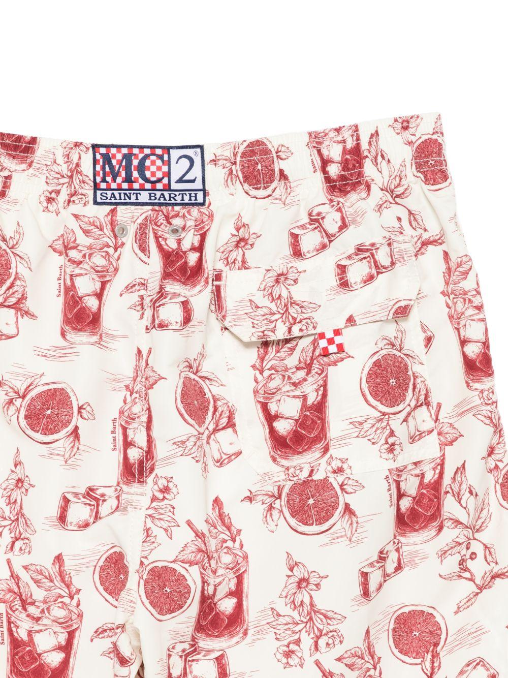 MC2 SAINT BARTH Costume Gustavia con fantasia bianco e rosso