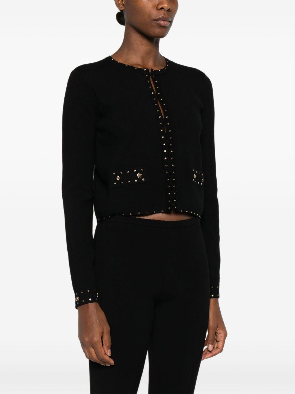 TWINSET Cardigan nero con piccole applicazioni