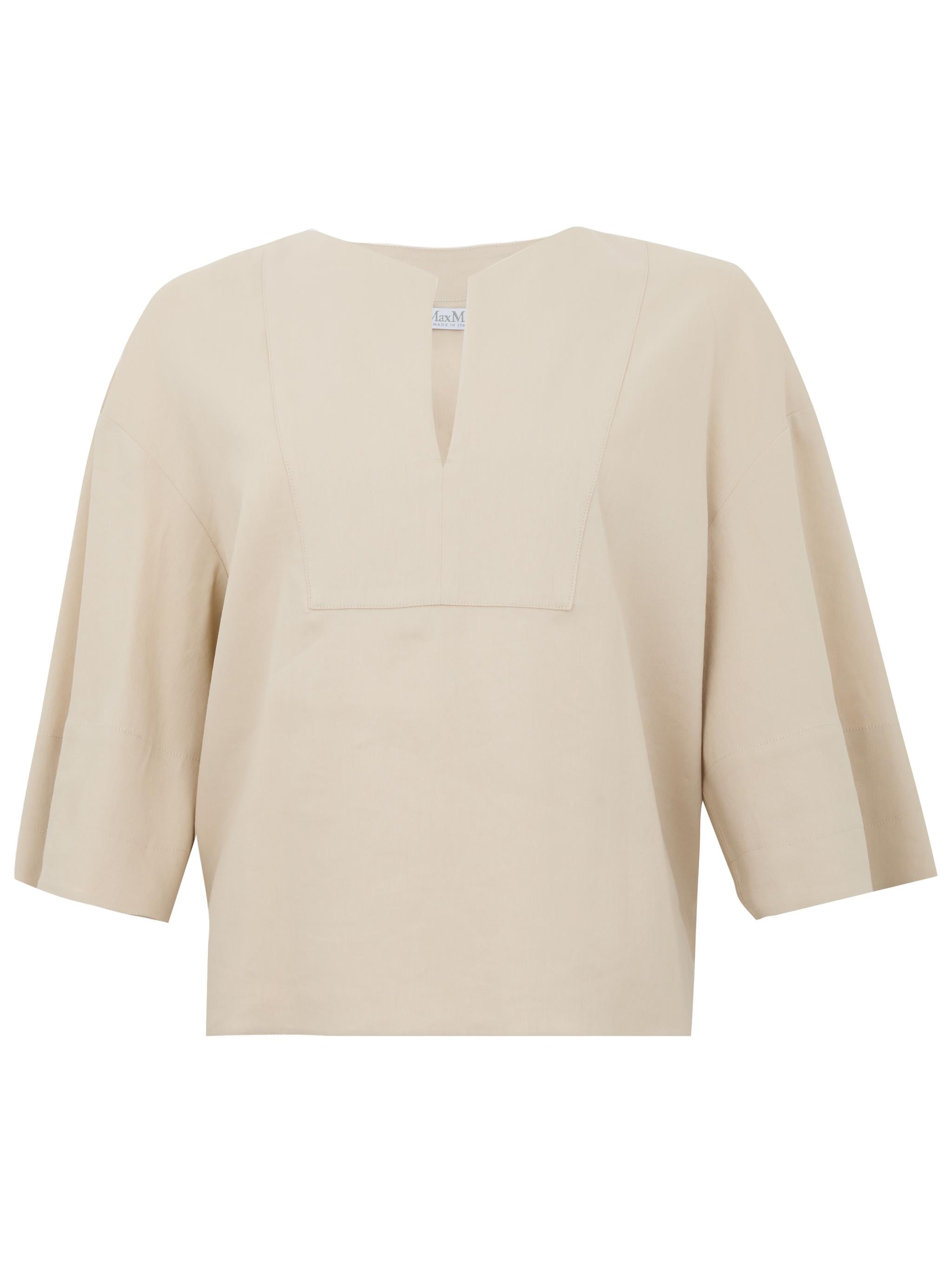 MAX MARA Blusa beige Sospiro con maniche a 3/4