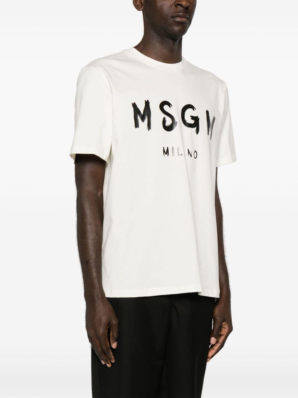 MSGM T-shirt in cotone bianco con logo