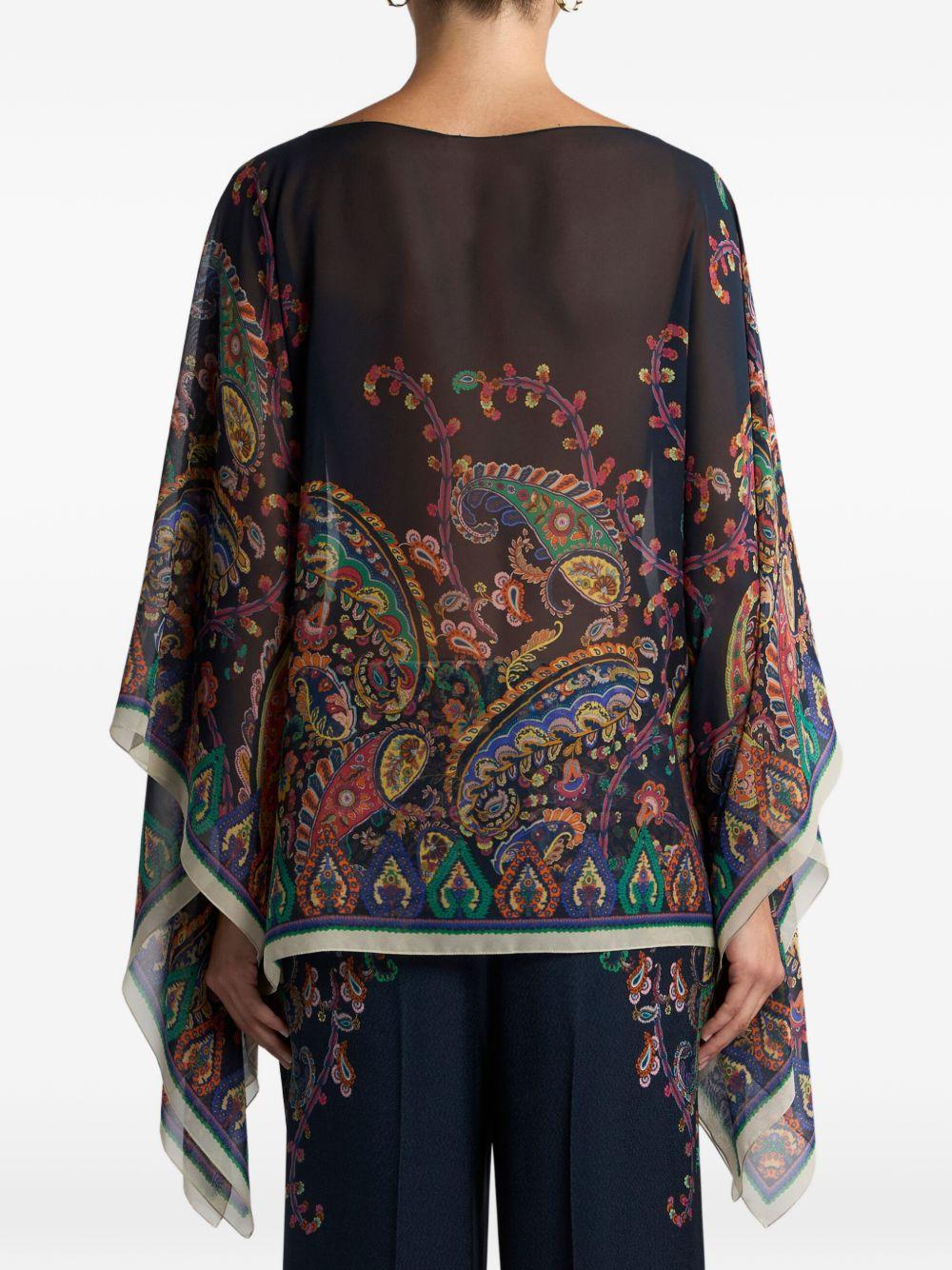 ETRO Poncho in seta stampata