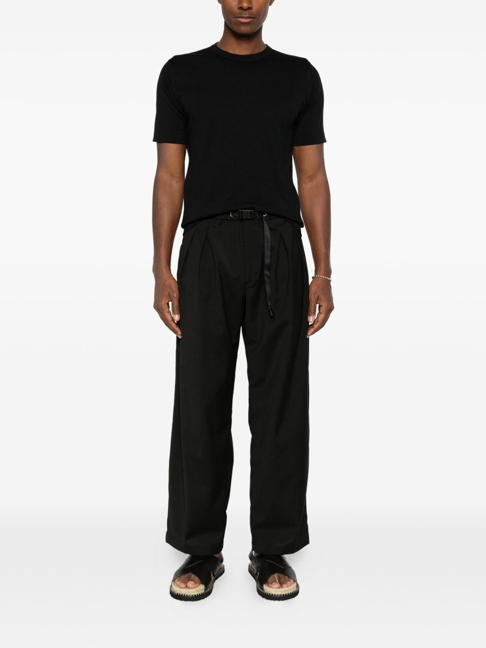 WHITE SAND Pantaloni neri con cintura in vita