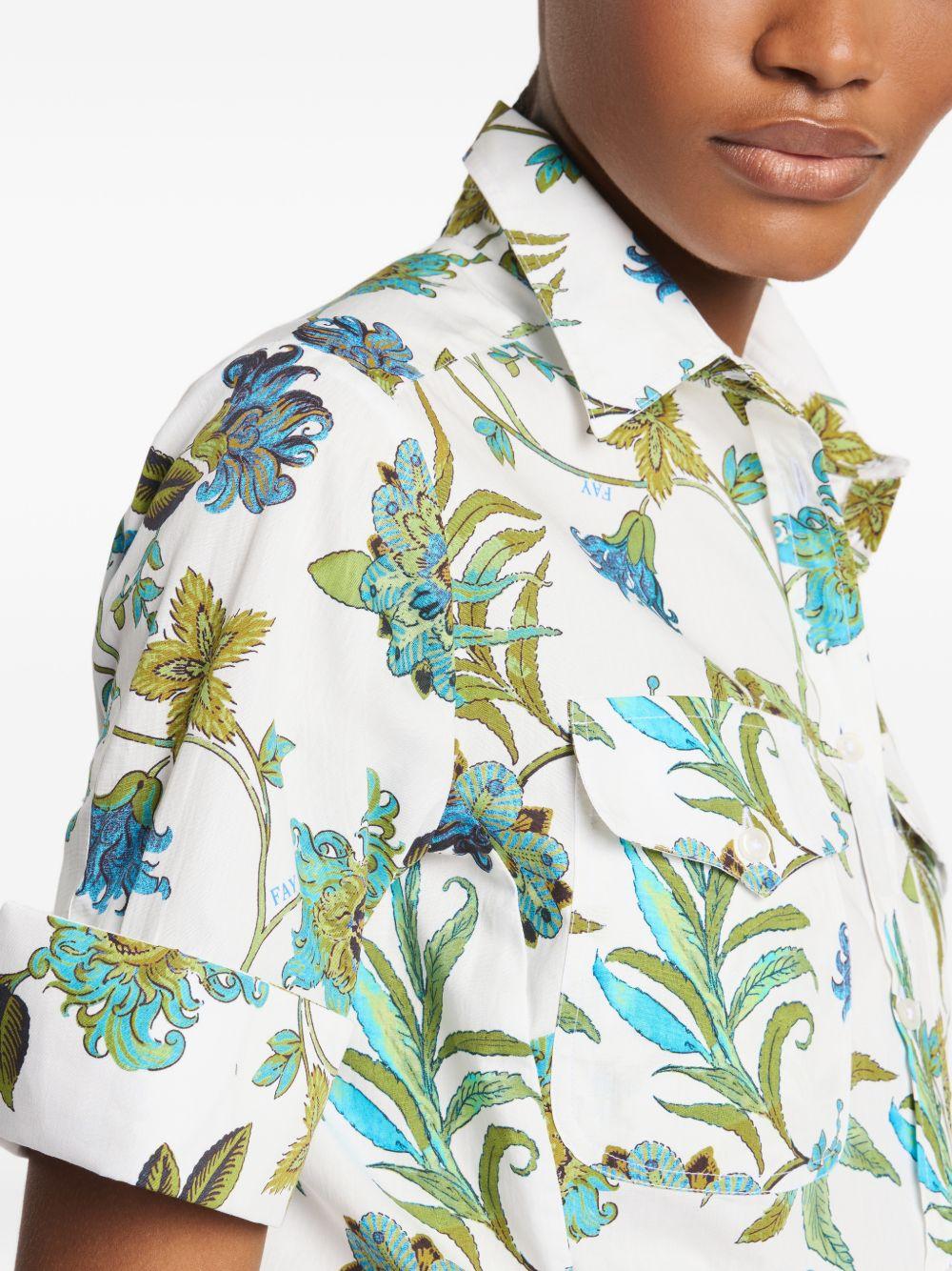 FAY Camicia con stampa floreale in cotone muticolore