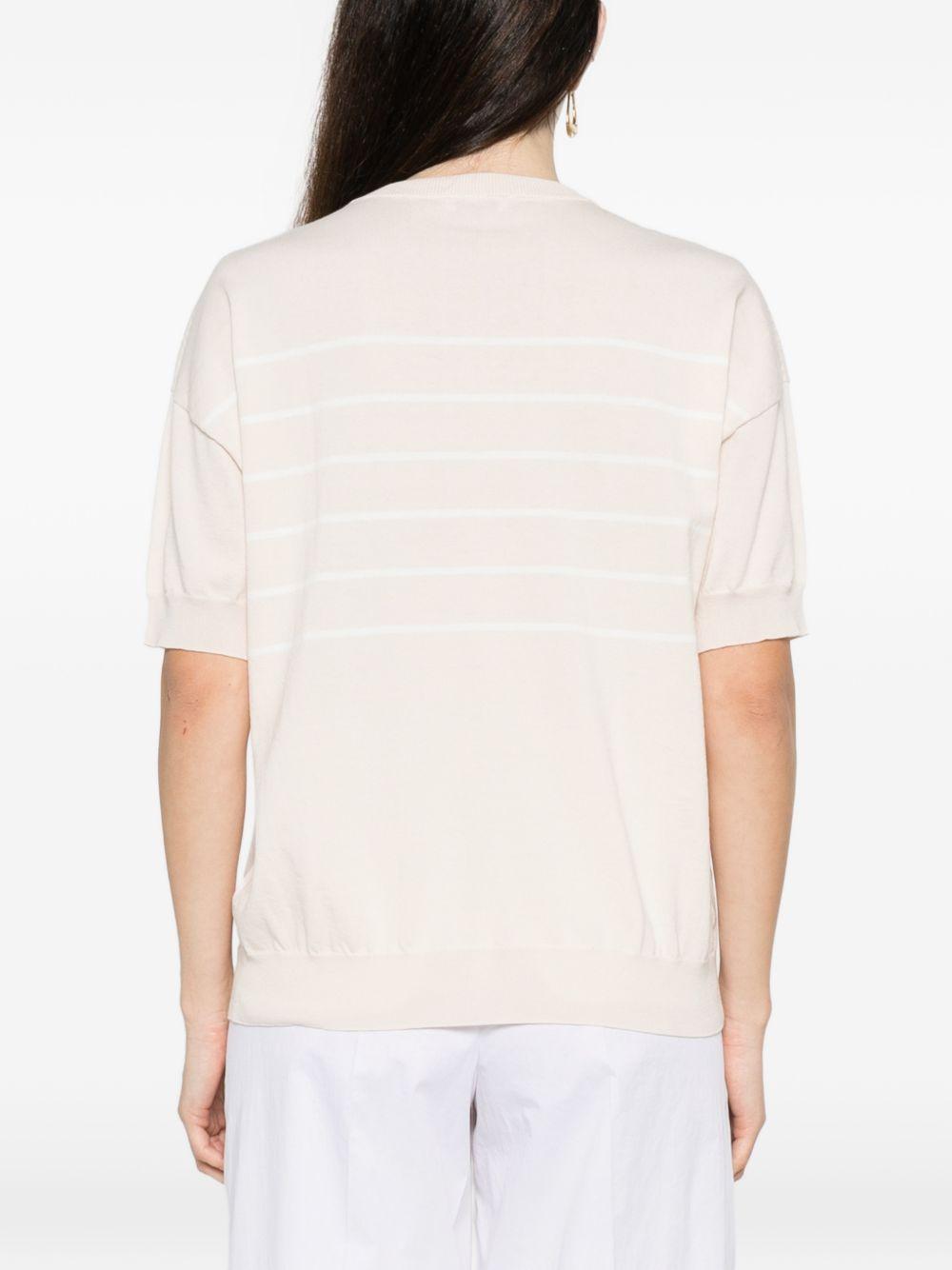 PESERICO T-shirt beige a righe