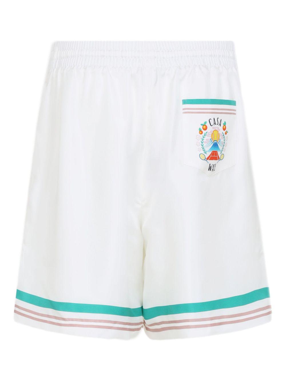 CASABLANCA Shorts in seta bianca