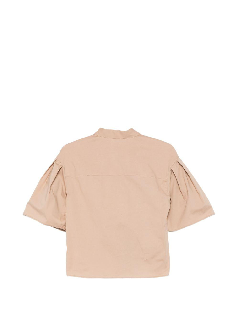 XACUS Camicia beige Ellery con maniche a sbuffo