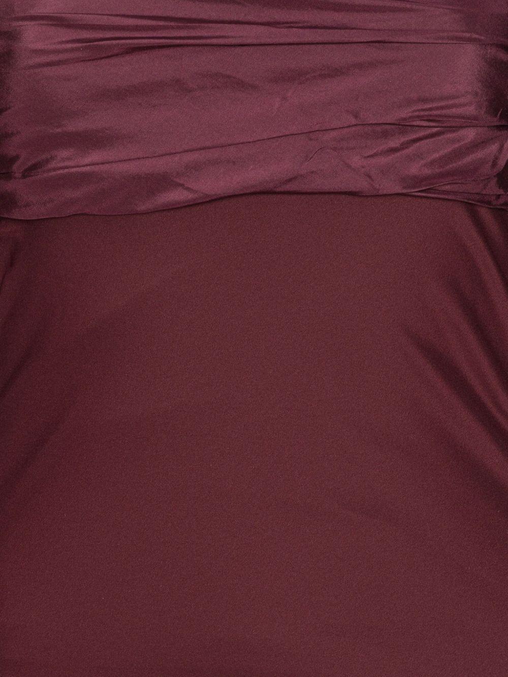 ROTATE Abito lungo bordeaux con maniche a sbuffo