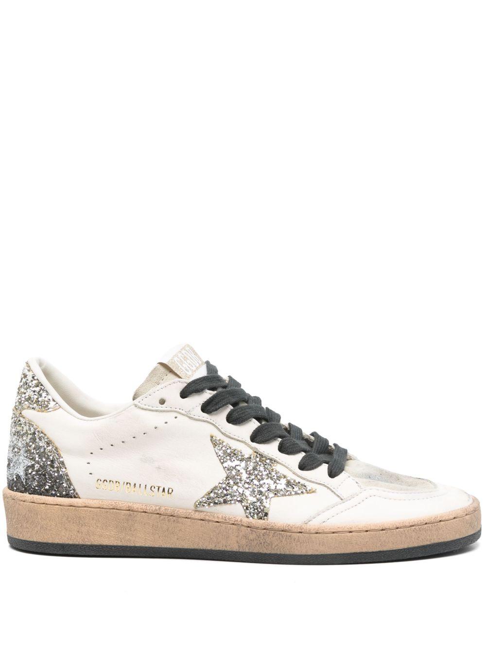 GOLDEN GOOSE Sneakers 'Ball Star' bianche e argento