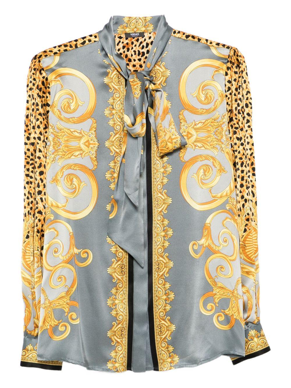 VERSACE Camicia con collo lavallière