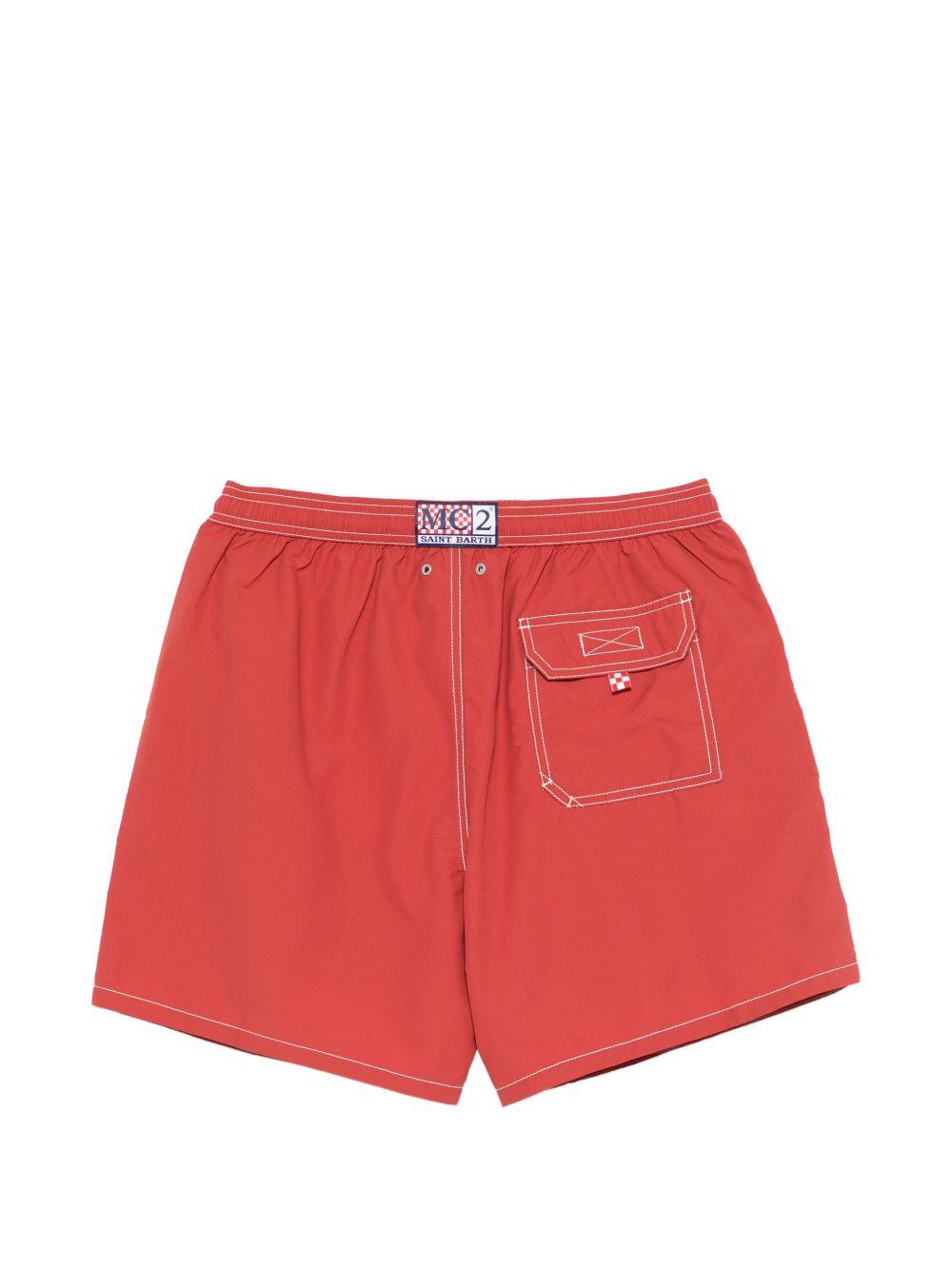 MC2 SAINT BARTH Costume Patmos a pantaloncino rosso