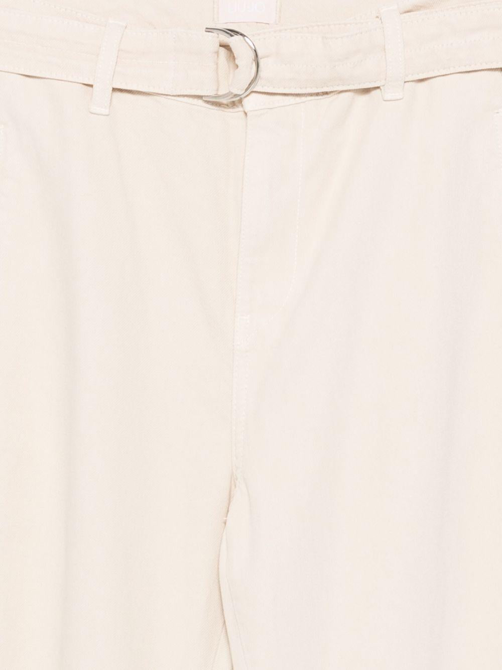 LIUJO Pantaloni écru con cintura