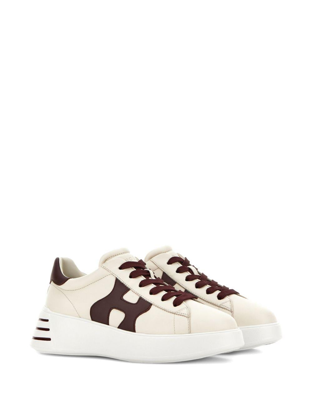 HOGAN Sneakers 'Rebel' in pelle di vitello color avorio