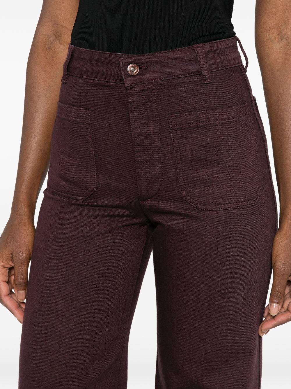 VICTORIA BECKHAM Jeans Alina in cotone bordeaux