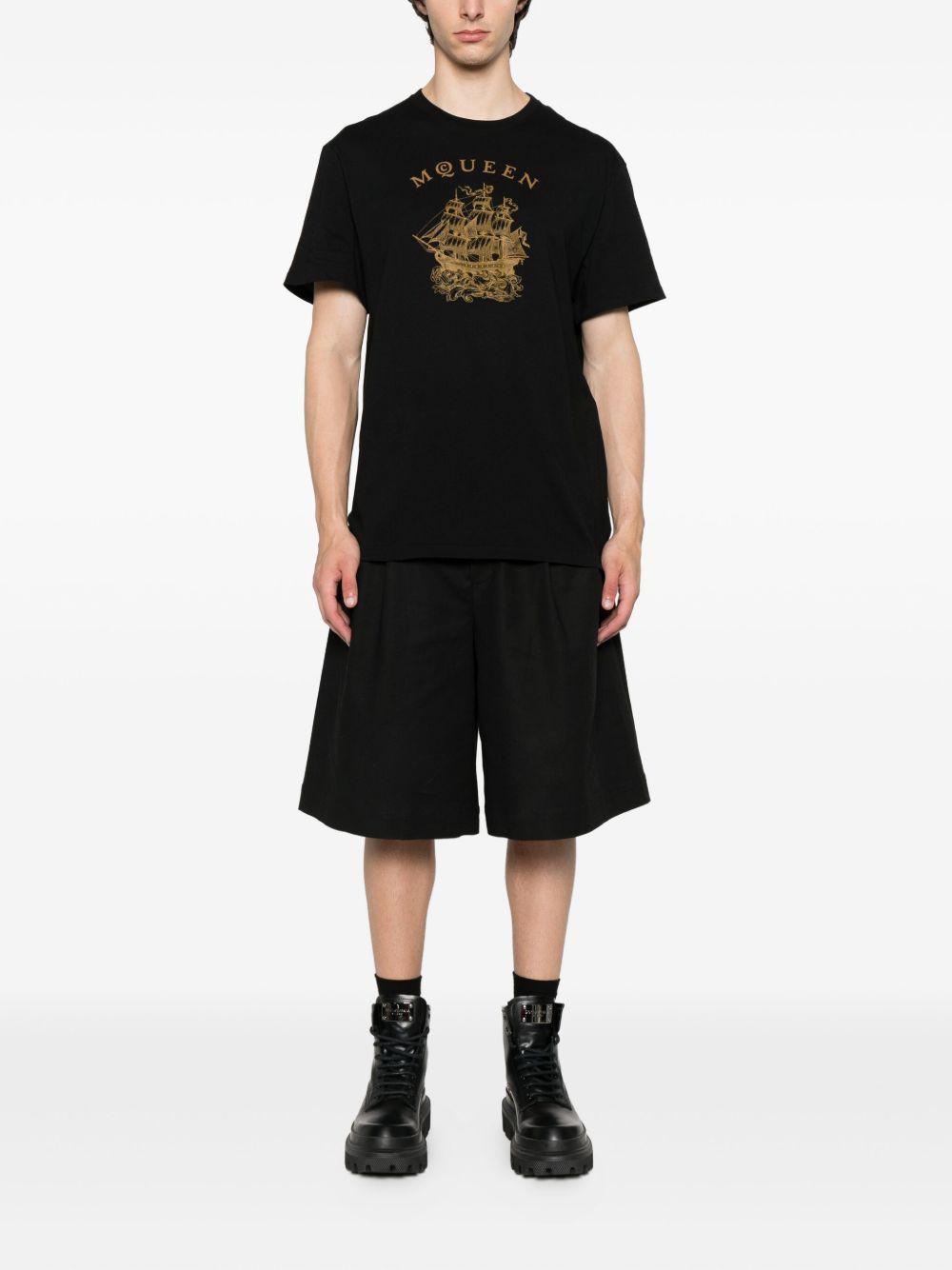 ALEXANDER McQUEEN T-shirt nera con stampa
