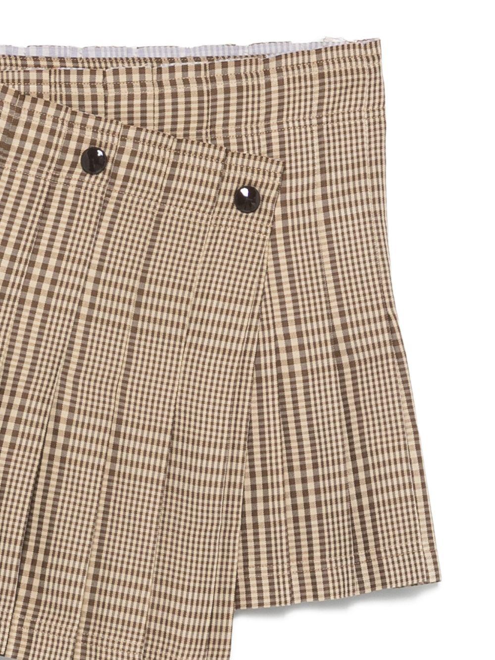 SEMICOUTURE Minigonna Alicia con stampa a quadri con bottoni