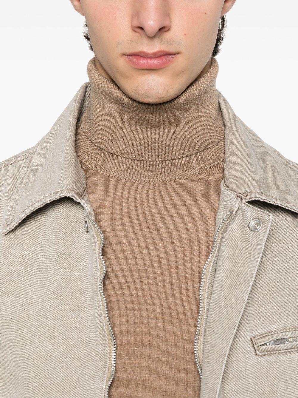 TOM FORD Maglia a collo alto in lana beige