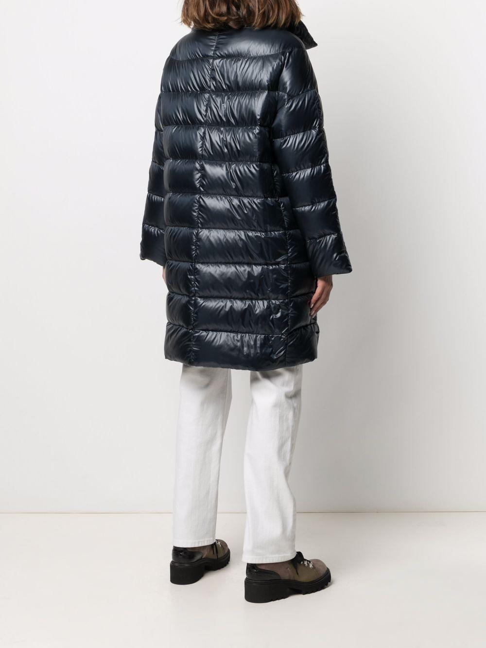 HERNO Piumino trapuntato blu con collo ampio