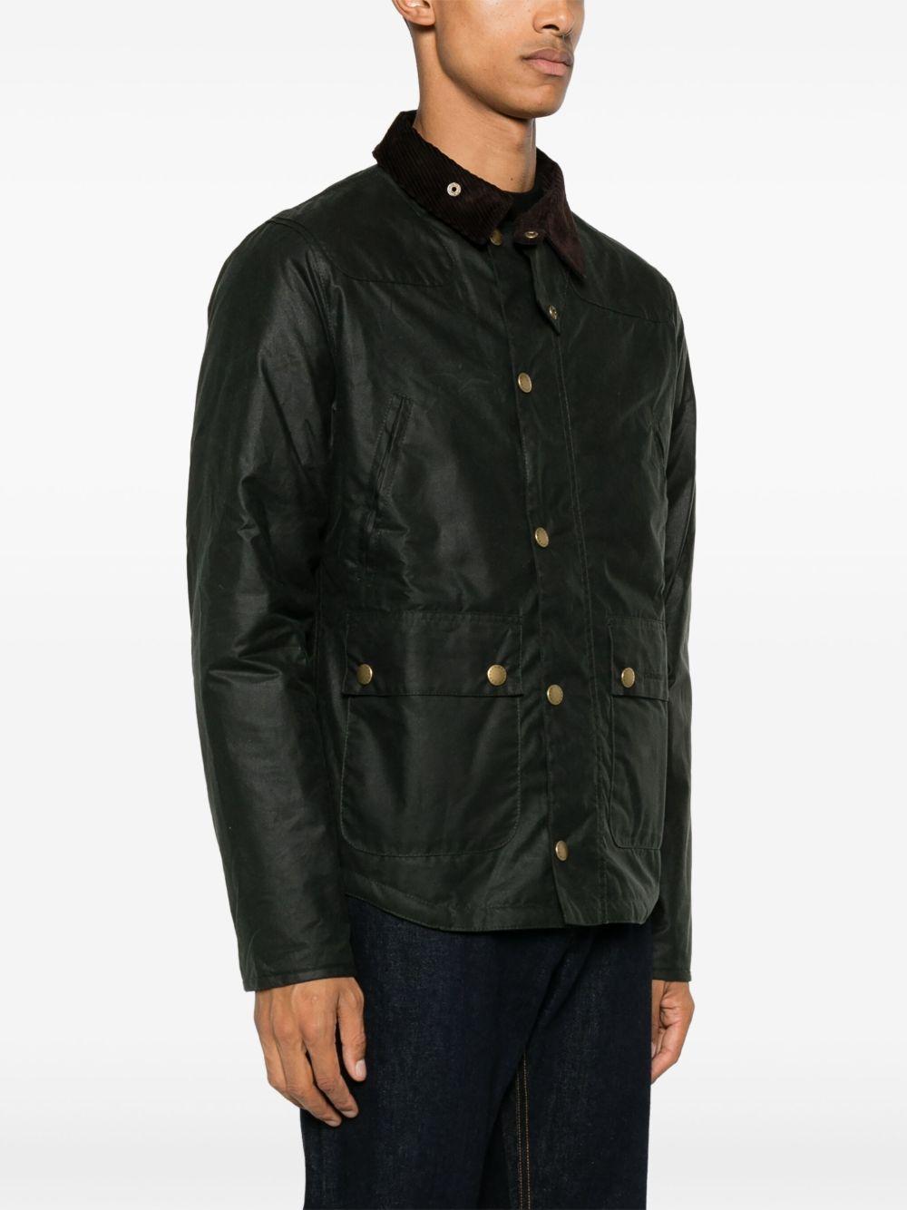 BARBOUR Giacca 'Reelin' in cotone cerato verde