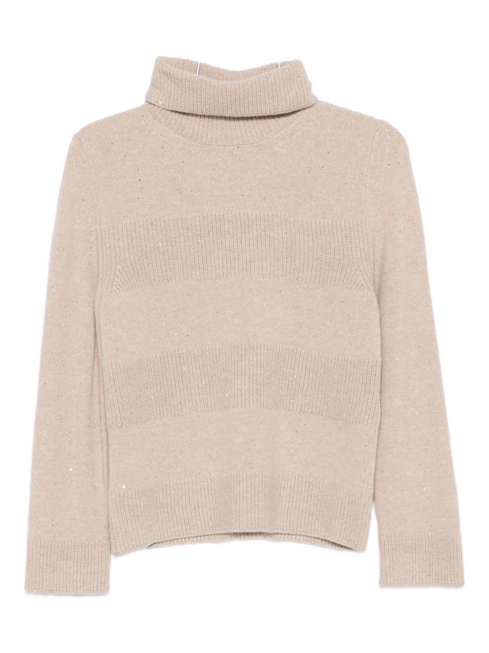 D EXTERIOR Maglia a collo alto beige